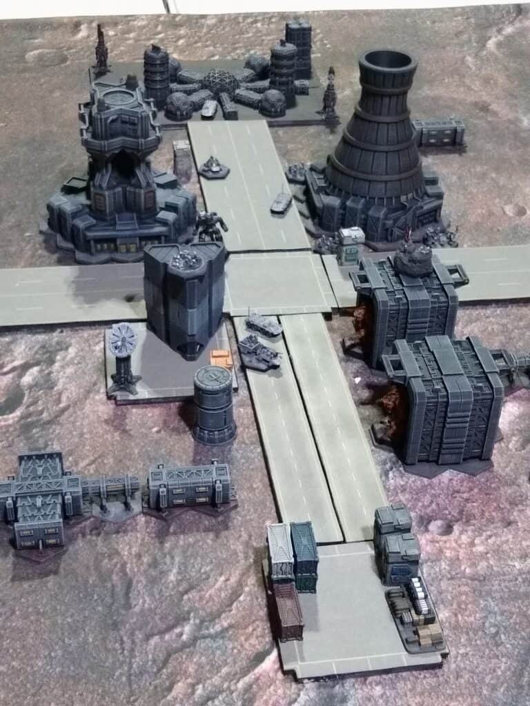 Industrial complex building models for Battletech.
